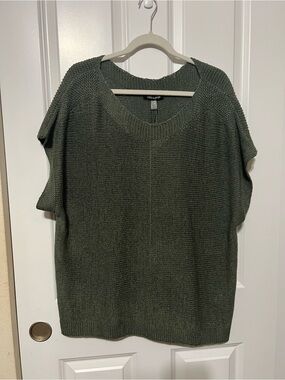 Cable & Gauge Olive Green Knit Short Sleeve Sweater Top – Size 2X (NWT)